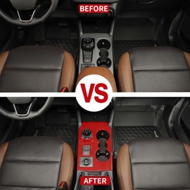 JWWY Gear Shift Shifter Shift Lever Transmission Gear Selector Gearstick Panel Trim Fit for 2021-2024+ Ford Bronco Sport Interior Accessories Red