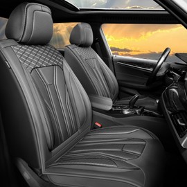 Conjie Fit CRV Car Seat Covers Premium Leather for Honda CRV cr-v 2011-2024 2025. Waterproof， Breathable, Scratch-Resistant & All-Weather Seat Cushion Protector (Full Set,All Black)