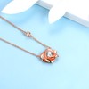 Rose Gold Plated Cute Flower Rose Necklace for Girls Womens