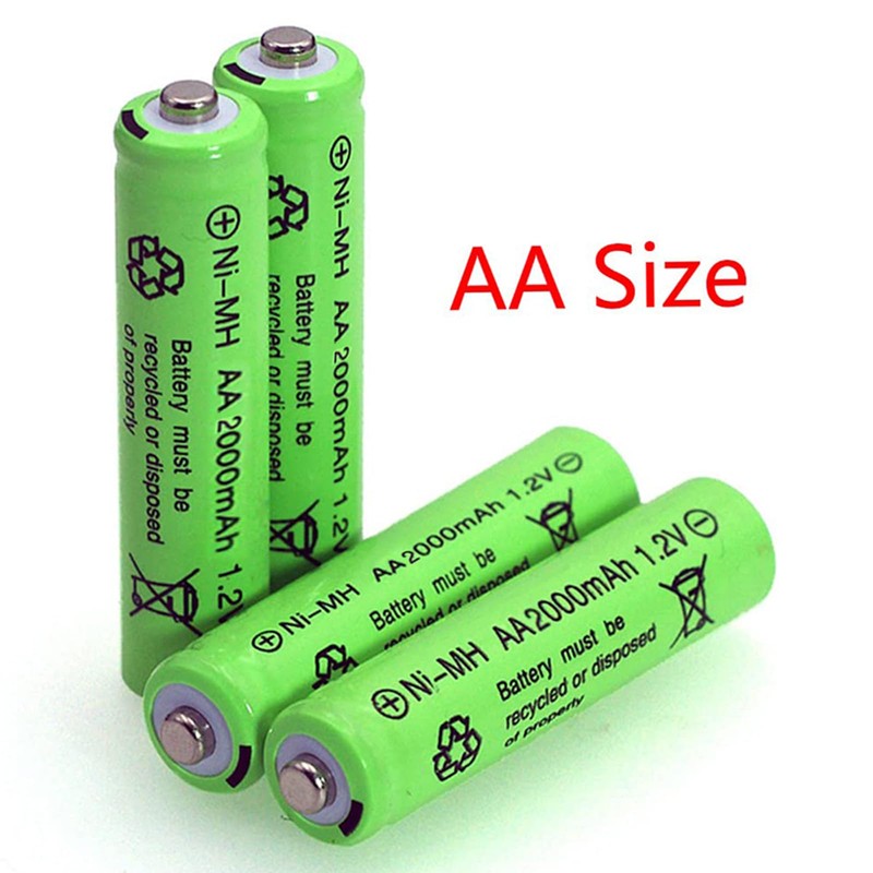 Paquete de 12 pilas AA de 2000 mAh de alta