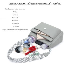 Atgbiem 6 Colours Small Handbag Women's Shoulder Bag Medium Crossbody Bag Vegan Leather Bag Women's Gifts for Women, gray