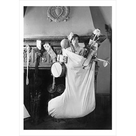 Unexpected stocking filler, a 127 x 175mm Alternative Image winter themed Christmas card featuring a vintage black and white photo, message inside says Happy Christmas