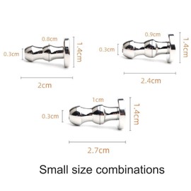 3Pcs Smooth Stainless Steel Hollow Sounding Rod for Men, Male Stretcher for Easy Urination and Training - HB08 (Small size combination)