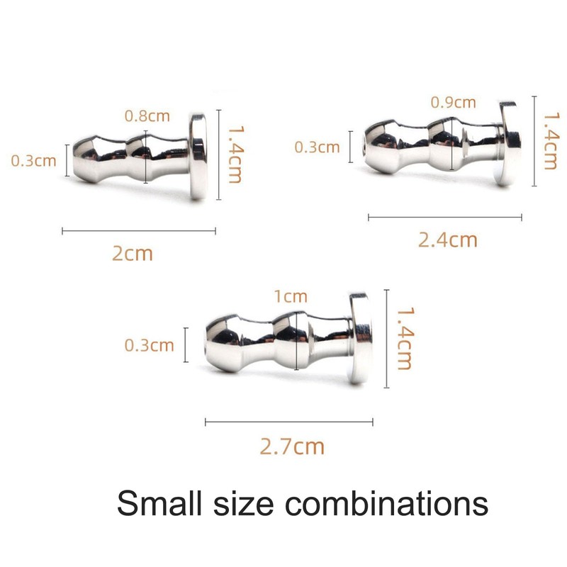 3Pcs Smooth Stainless Steel Hollow Sounding Rod for Men, Male