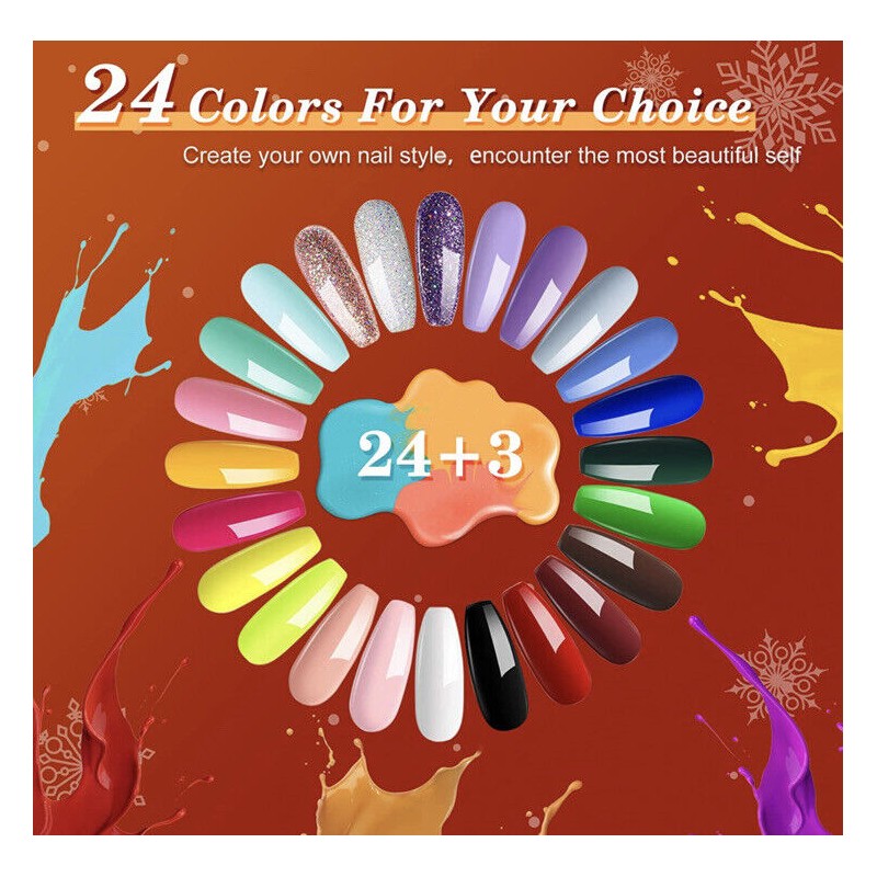 Ithky 27Pcs Set Soak Off UV Led Gel Nail Polish