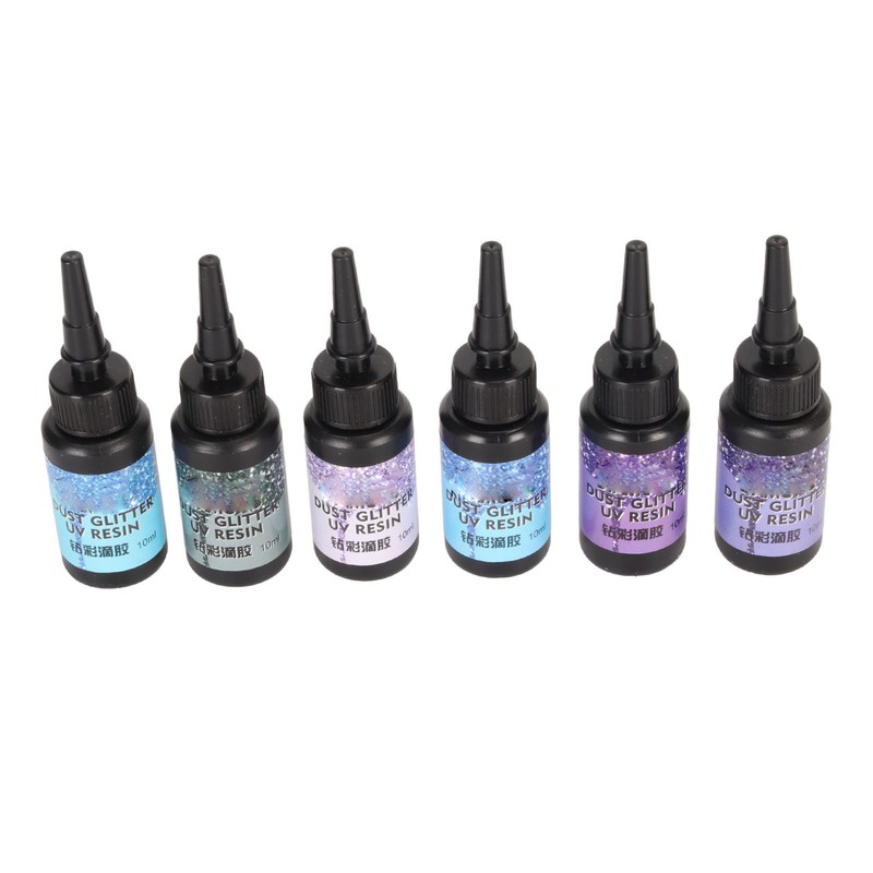 6pcs Colored UV Resin 10ml Each Pen Shaped Fast Curing