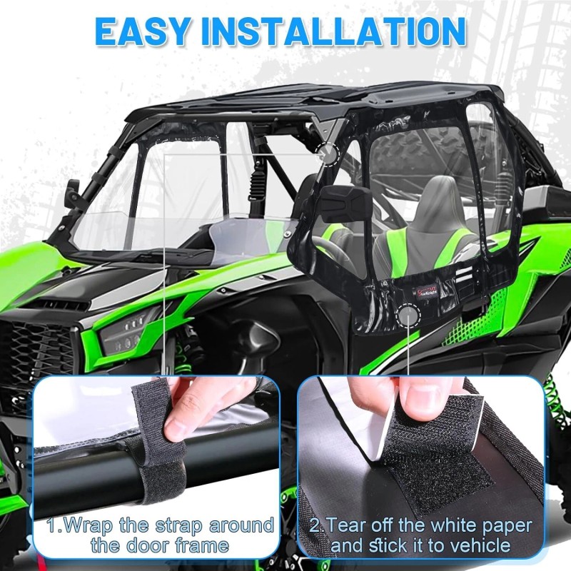 StarknightMT Upgraded Soft Upper Door Enclosure Set for 2020-2022 Kawasaki