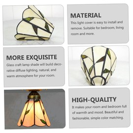 Uonlytech 1pc Stained Glass Lampshade Ceiling Fan Light Shades Decorative Lamp Shades Ceiling Fan Shade Lamp Cover Glass European Style Lamp Shade Glass Light Shade Guard Plate E27 Manual