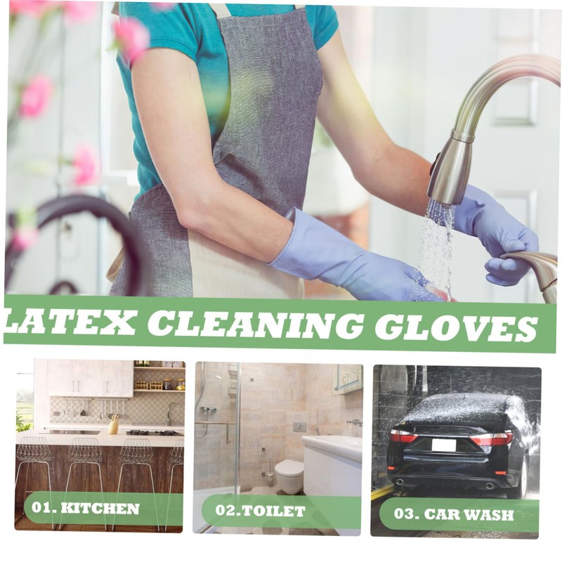 Healvian 2pcs Reusable Household Cleaning Gloves Kitchen Dishwashing Gloves for