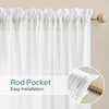HOMEIDEAS Non-See-Through White Privacy Sheer Kitchen Curtains 24 Inches Long