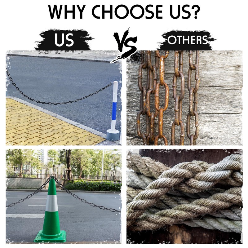 Geelin 600 ft Plastic Chain Barrier Security Safety Chain Weatherproof