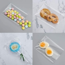 200 Clear Cupcake Lollipop Candy Treat Plastic Bags 3" x 4" with 200 Twist Ties 6 Mix Colors and Bow Ties - OPP Poly Bags for Birthday Party Favor Cookie Pretzel ICY Popsicle(3" x 4")