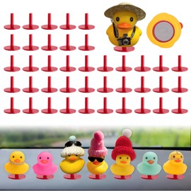 YIBEICO 40pcs Duck Plug, Rubber Duck Mount, Flock Locker Rubber Duck Holder Dashboard for Jeep Dash & Fixed Display, Gift for Jeep Lover, (Rubber Duck Excluded) Double-Sided Stickers Included (Red)