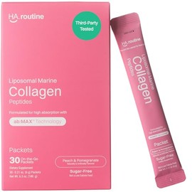 Haroutine Colgeno marino liposomal en polvo (2100 mg, saborizante sin azcar) con 190 mg de vitamina C para piel, cabello y uas, favorece la salud...  