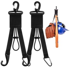2 Pcs Baseball Softball Gear Hanger 3 in 1 Dugout Organizer Baseball Bat Holder with Glove Clip and Helmet Hook for Baseball Softball Fence Bag Water Bottle Hiking Camping