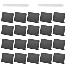 FOCCTS 20 Pack Mini Chalkboard Signs, 4"x3" Black Small Chalkboard Message Sign, Rectangle Blackboards for Party Buffet Wedding Birthday Parties, Food Tables, Name Cards