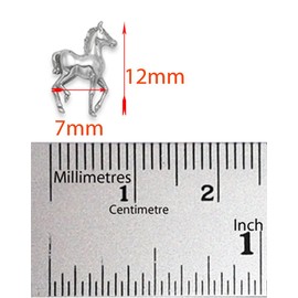 Heather Needham Sterling Silver Horse stud Earrings - Size:12mm (Approx. 1/2 inch) x 7mm. Solid and strong - won't bend - 1.6gms - Premium quality. Gift boxed 5008