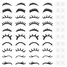 FINGERINSPIRE Set of 20 Eyelash Patches, 10 Styles, Black Eyelashes, Appliqué Patches with Stickers, Felt Fabric, Eyelashes, Craft Supplies, Appliqué Patches, Sewing, Crafts, Decoration for DIY