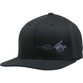 LINDO Flexfit Pro Style Hat - Fly Fishing (Black-sm)
