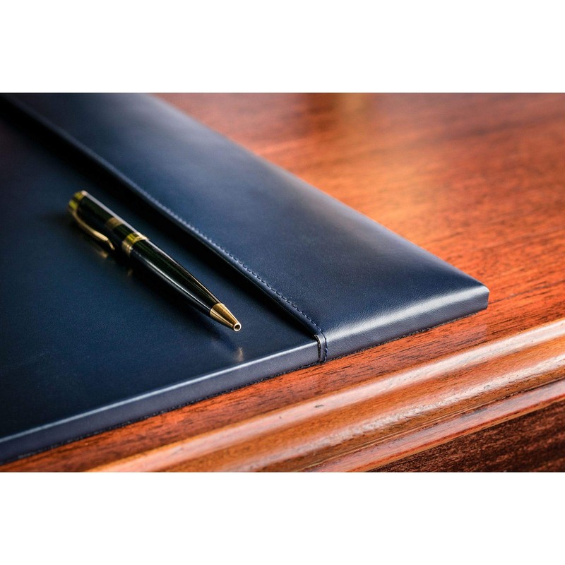 DACASSO Bonded Leather Desk Pad with Side Rails - Luxury