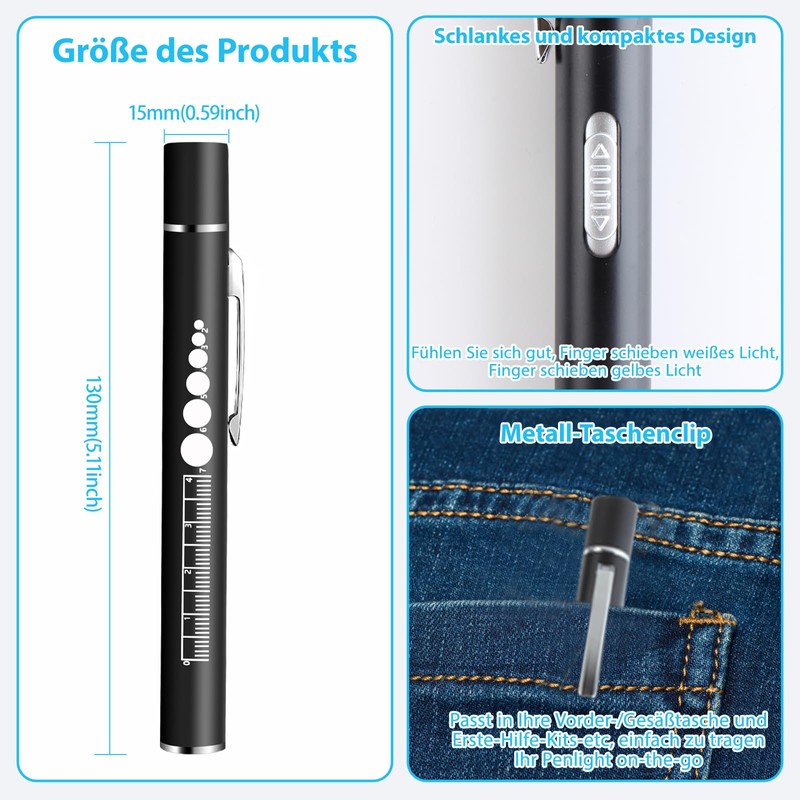 KEWAYO Penlight Pupil Light with Pupil Meter and Ruler LED