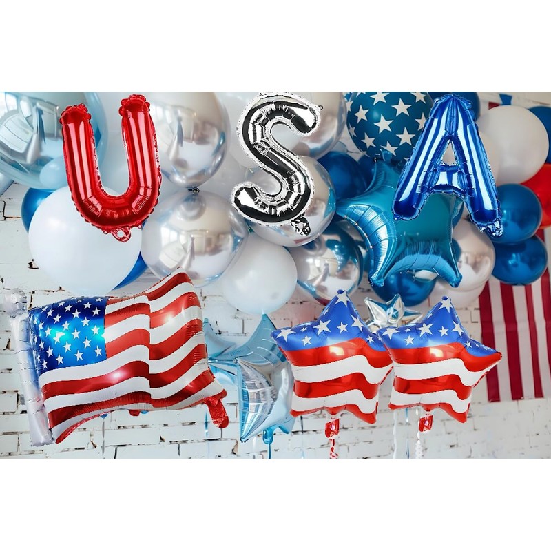 4th of July Decorations Red White and Blue Balloons Patriotic