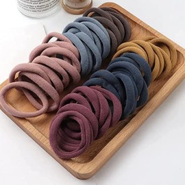 DIVERSA Elastic Dark Colors Hair Rubber Bands Polytail Ties Strechable Bands For Women and Girls (Pack of 30 Pcs)
