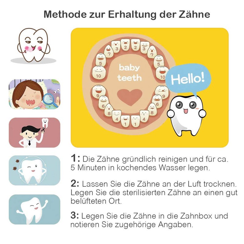 LATTCURE Toothbox Wooden Milk Tooth Box for Boys Girls Souvenir