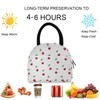 ZzWwR Cherry Leaves Floral Insulated Lunch Bag, Reusable Multi-Pocket Container