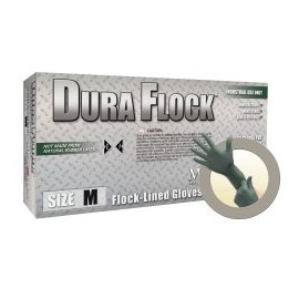 Dura Flock 8 Mil Flock-Lined Green Nitrile Glove