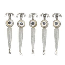 5pcs LED Octopus Hook Strong Penetration High Carbon Steel Electronic Fishing Octopus Light for FishingWhite