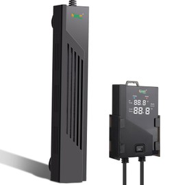 hygger Aquarium Heater with Intelligent Temperature Controller, 200W for 27-53 Gallon Submersible Fish Tank Heater with Leaving Water Automatically Stop Heating System, for Freshwater Saltwater