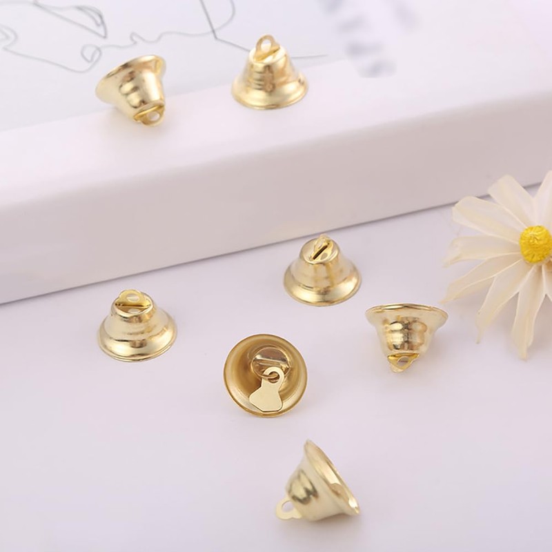 100 Pcs Small Golden Liberty Bells Christmas Jingle Bells Craft