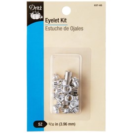Dritz 637-65 Eyelet Kit with Tool, Nickel, 5/32-Inch 25-Count