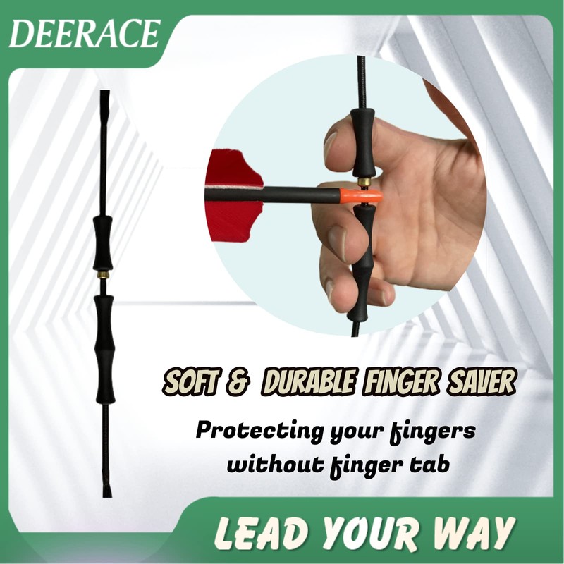 DEERACE Traditional Recurve Bow String and Bowstring Finger Savers Set,