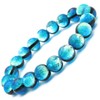 Gold Stone Luminous Hateruma Blue Firefly Glass Bracelet 0.4 inch