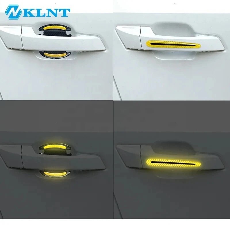 KNLT Safety Reflective 8 PCS Orange Car Door Handle Protective