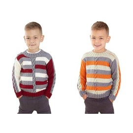 King Cole Kids Double Knit Knitting Pattern Boys Cable Detail Sweaters (6261)