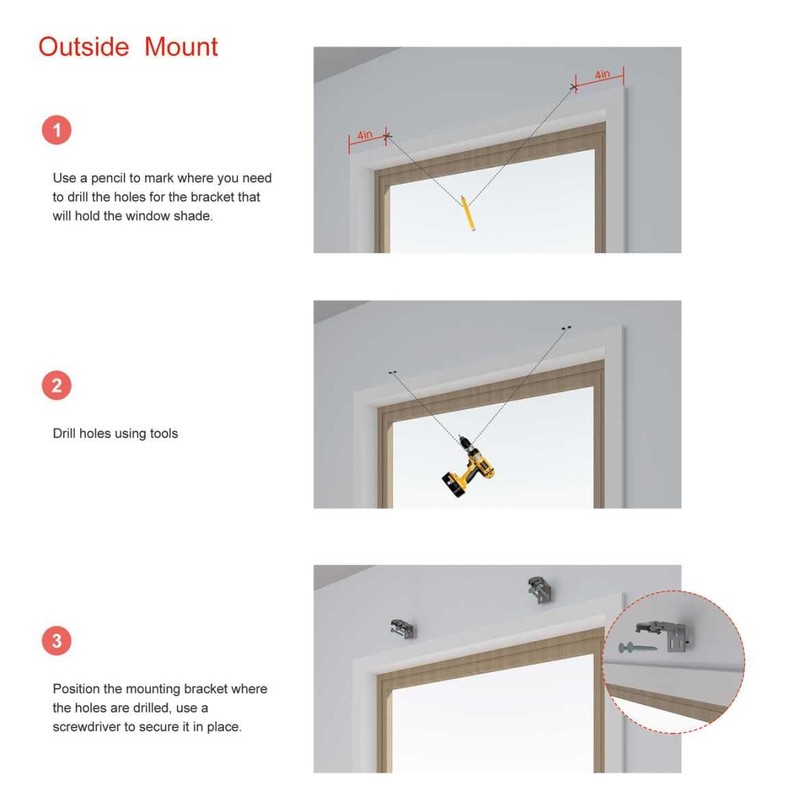 MYshade Cordless Top Down Bottom Up Cellular Shades Accessories Mounting