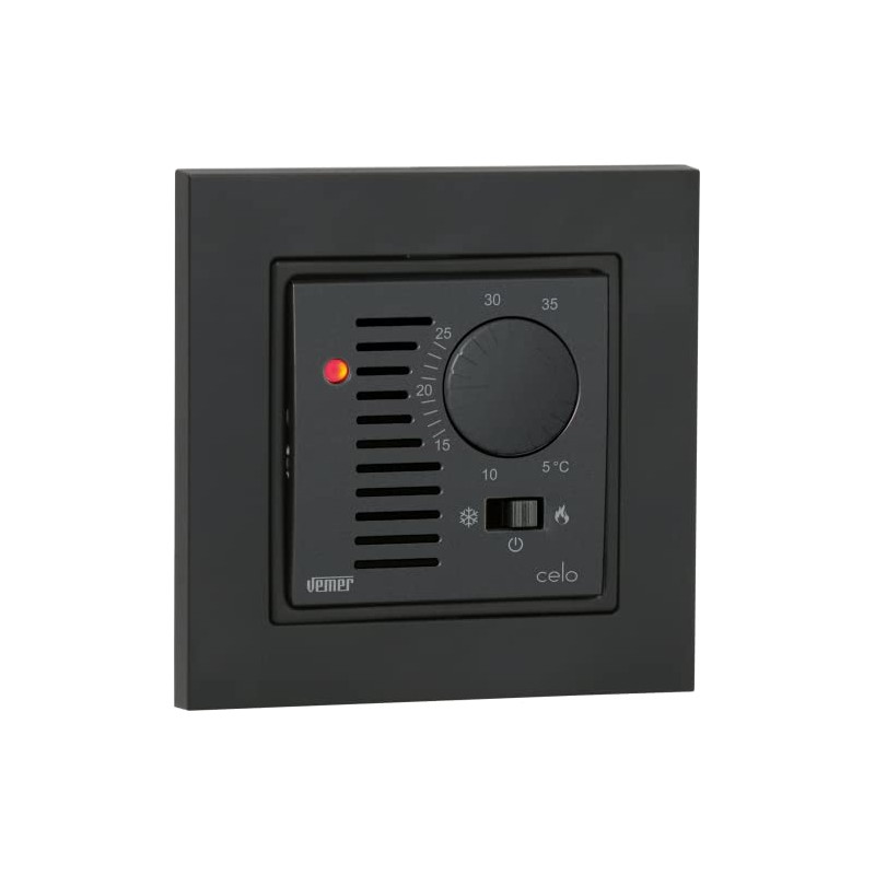 VEMER VE789401 CELO INT Heating Thermostat with Rotary Knob, Room