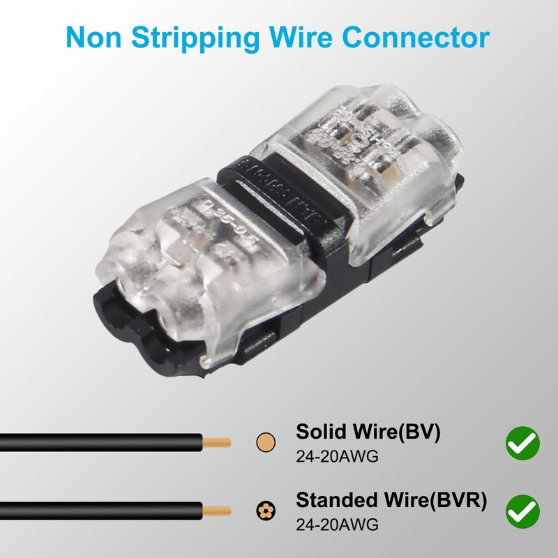 MELIFE 10PCS Low Voltage Wire Connectors, 2 Way Solderless Wire