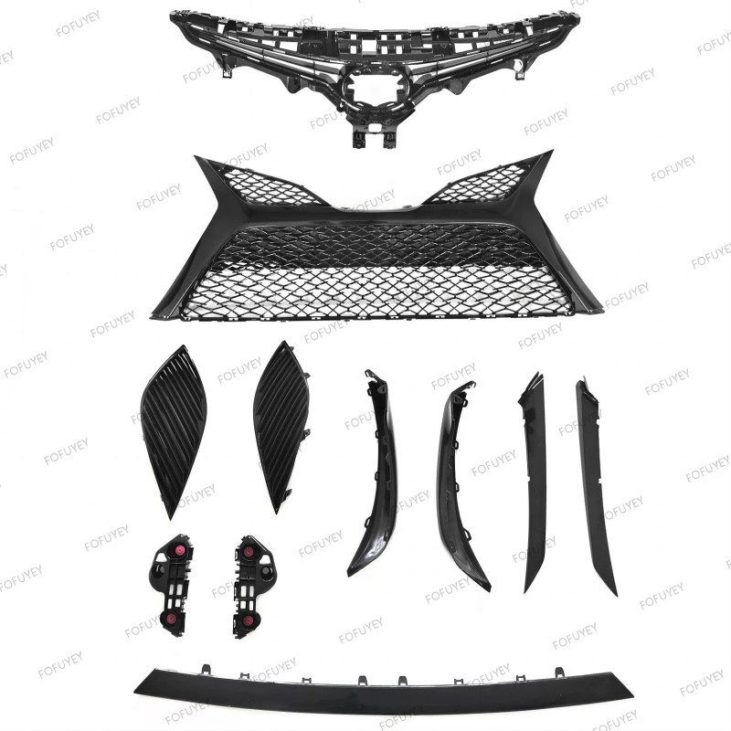 FOFUYEY 11PC For Camry SE 2018-2020 Front Gloss Black Grille