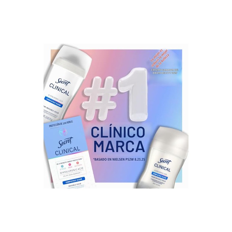 Secret Clinical Strength Barra Antitranspirante Desodorante Invisible Mujer