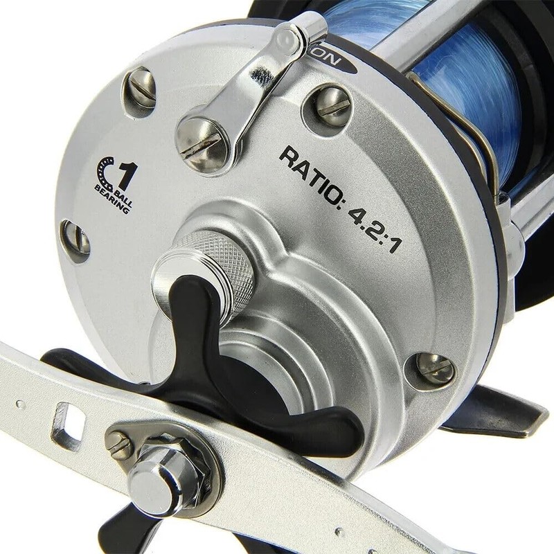 LS3000 Boat Troll Sea Fishing Multiplier Reel Loaded With 20lb