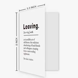 Ogeby Leaving Definition Card for Coworker Boss, Funny Going Away Card for Him Her, Leaving Greeting Card for Work Bestie Friend