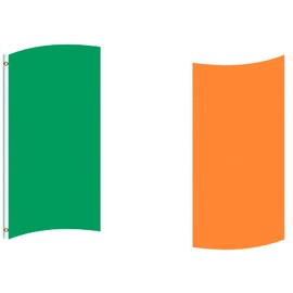 3 x 5 ft Irish St Patricks Day Flag Bunting for St Patricks Day Decorations and Accessories, Ireland Flag Bunting with Double Sided Brass Eyelets for Six Nations Rugby Euro World Cup Football Party