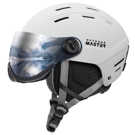 OutdoorMaster Snowboard Helmet with Ski Goggles,Ski Helmet and 2-in-1 Visor Detachable Goggles Set,Protective EPS Foam & 14 Cooling Vents -Snow Helmets for Men,Women & Youth