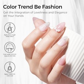 TOMICCA Esmalte De Uñas En Gel Blanco Lechoso, Color Nude Translúcido, De Fácil Remoción Con Luz Uv Para Manicura Francesa