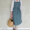 Linen & Cotton Apron, 100% Linen, Blue (70 x 100
