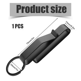 SAVITA Heavy Duty Belt Key Holder with 2pcs Metal Key Rings, Stainless Steel Black Men Keychain Tactical Key Holder Clip for 1.5-2.25inch Wide Duty Belts for Police and Fire Agencies